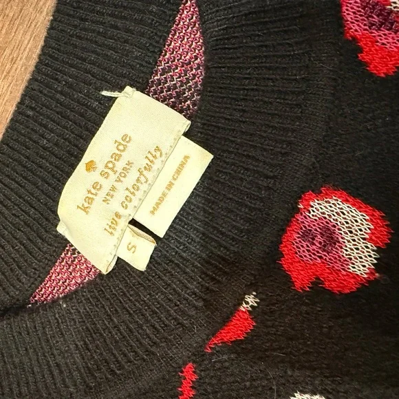 Kate Spade Falling Petals Knit Pullover Crew Neck Sweater Top - Picture 3 of 5